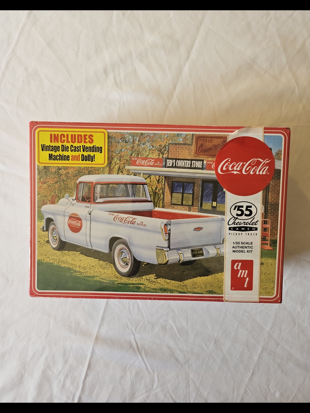 Coca-Cola '55 Chevrolet Cameo Pickup Model Kit - White & Red